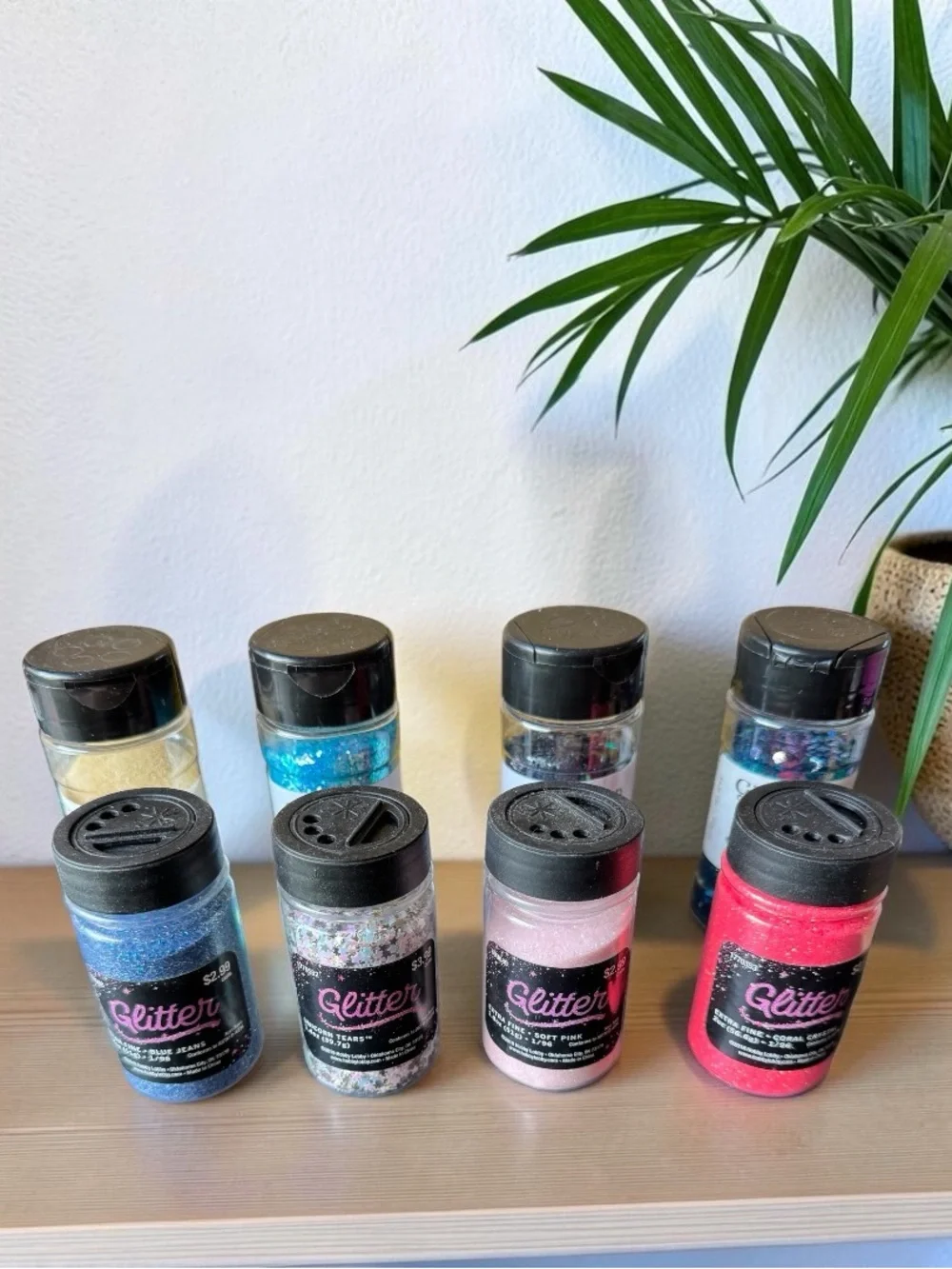 Craft Glitter Lot of 8 Bottles Hobby Lobby & Glitter Chimp Fine Chunky Mixology